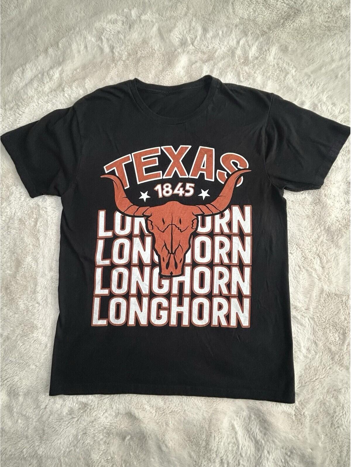 Texas Longhorn Men’s T Shirt Size M Vintage 1845 Logo Western Fast Shipping